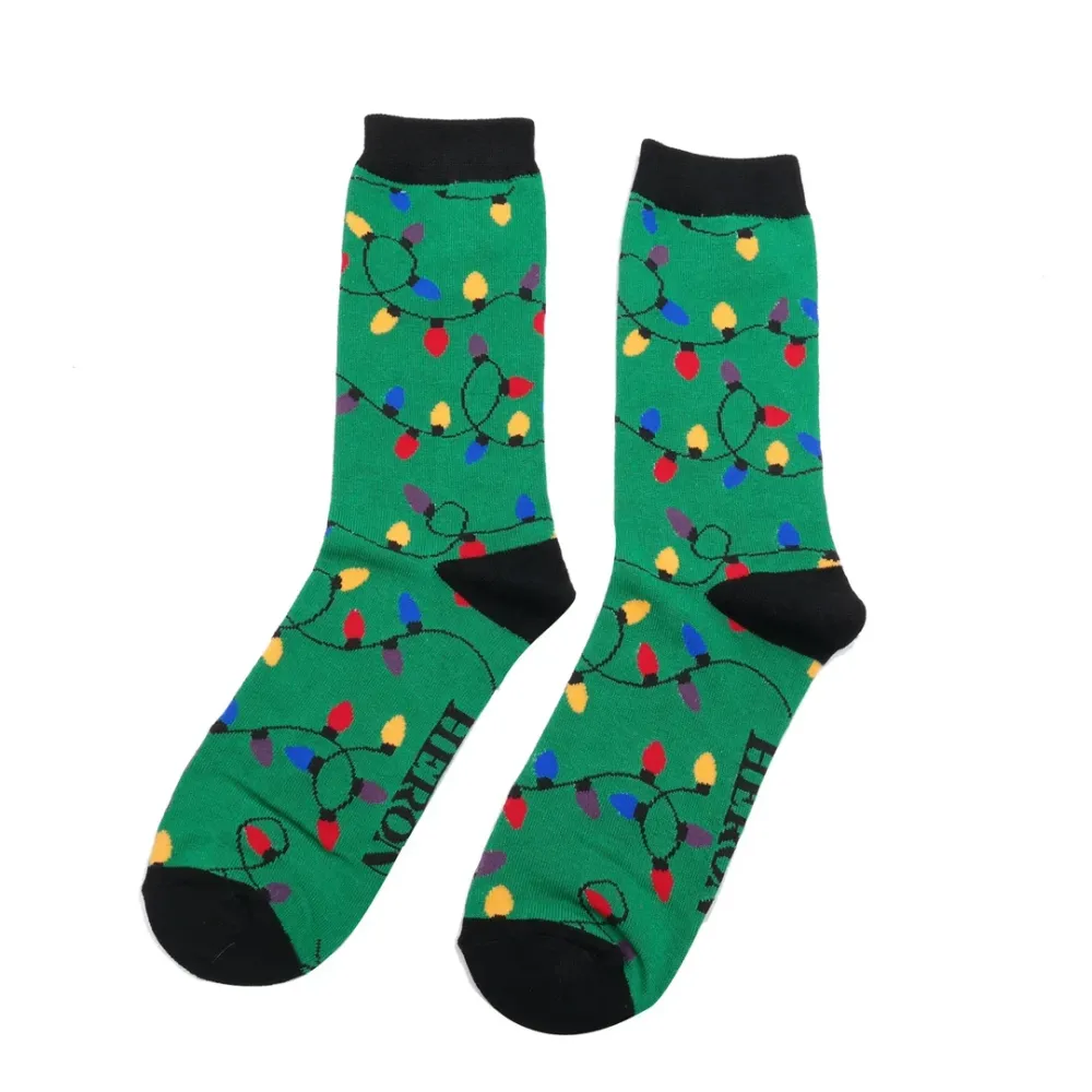 Mr. Heron Socken "Lichterkette", grün/schwarz