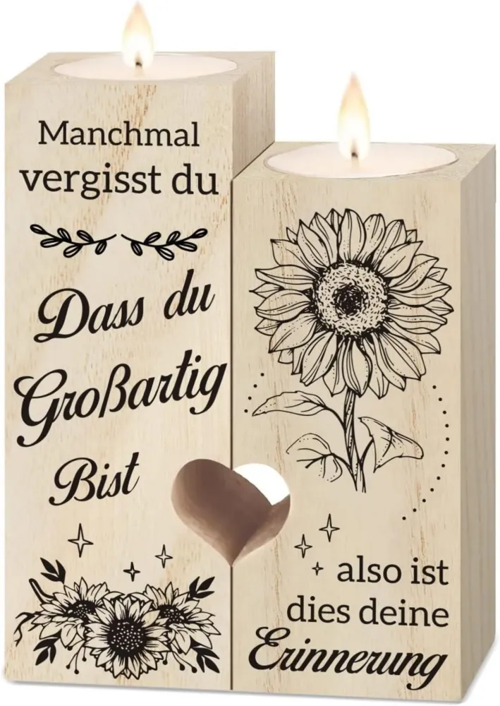 Herzförmiger Kerzenhalter 12x9 cm Geschenkidee Freundin