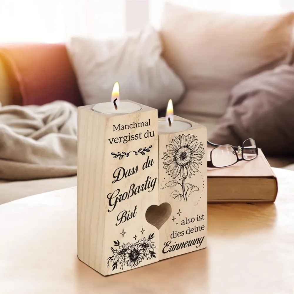 Herzförmiger Kerzenhalter 12x9 cm Geschenkidee Freundin