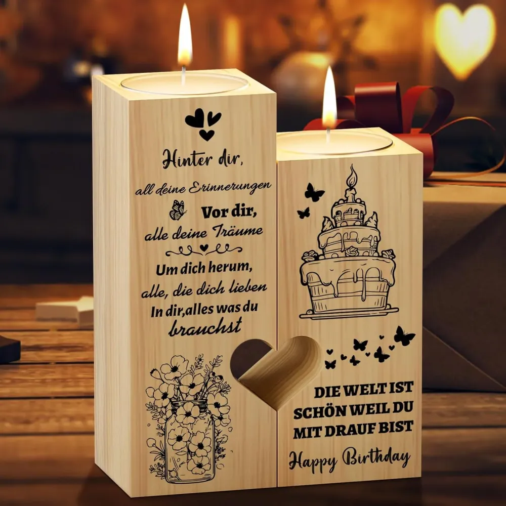 Herzförmiger Kerzenständer Geschenk Geburtstag Freundin