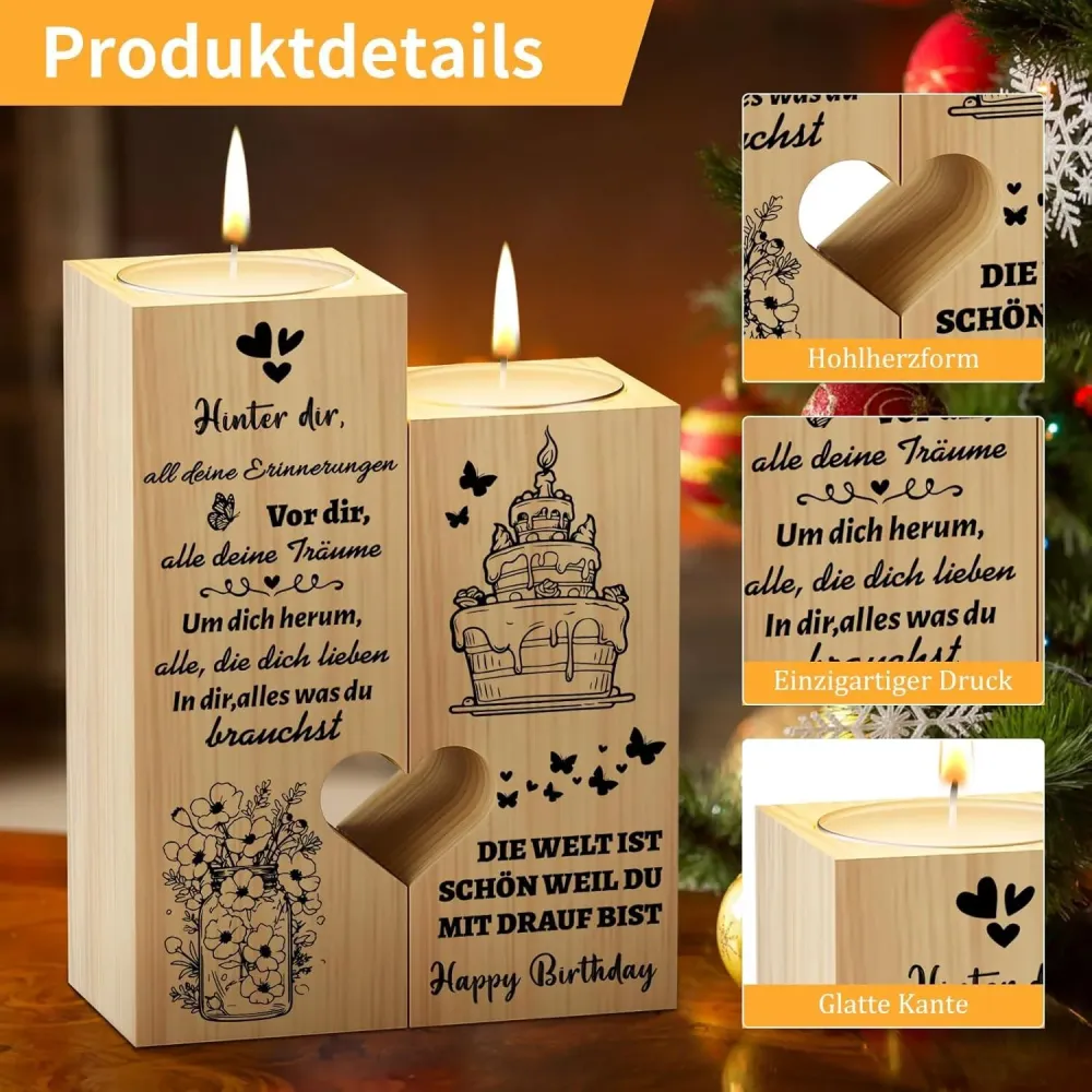 Herzförmiger Kerzenständer Geschenk Geburtstag Freundin