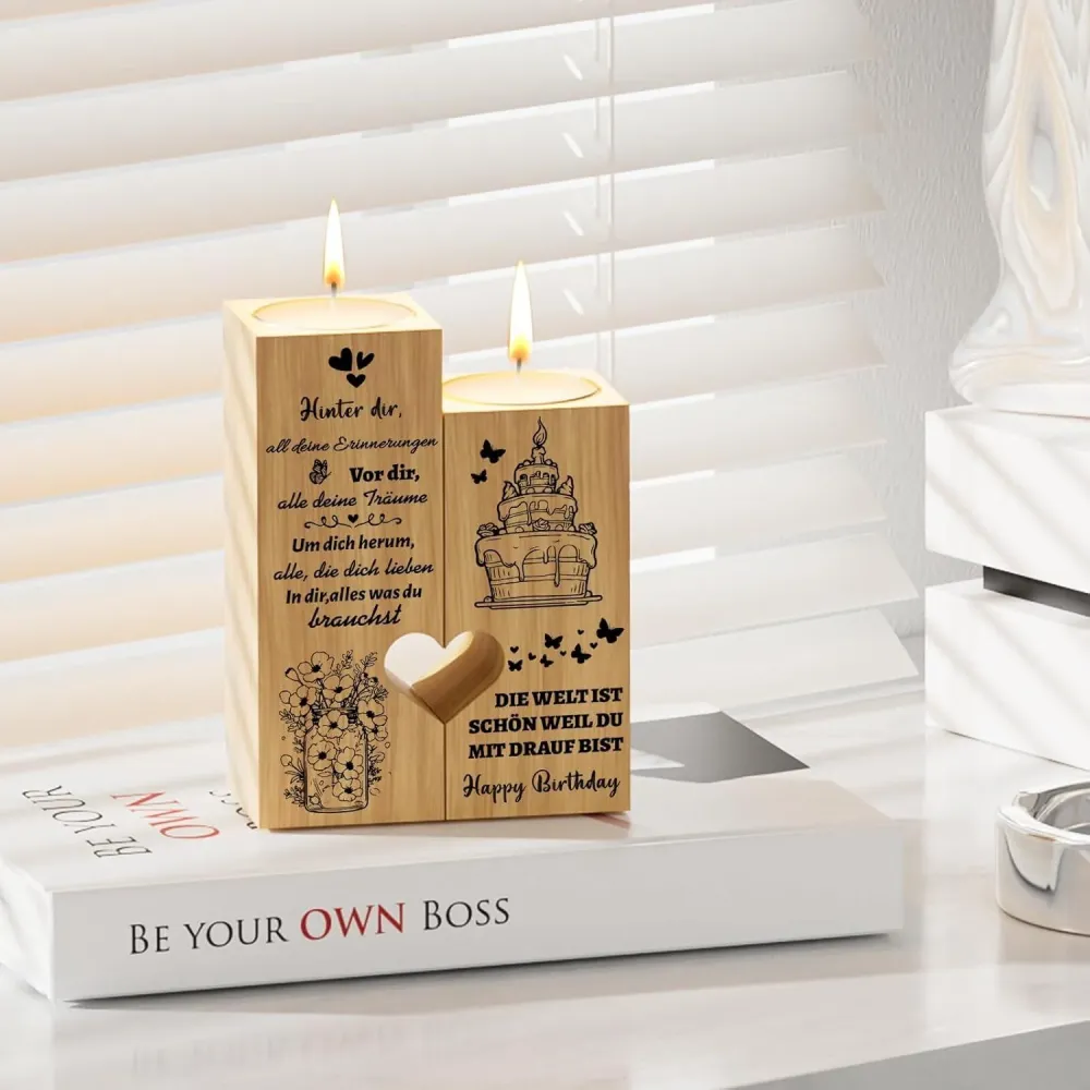 Herzförmiger Kerzenständer Geschenk Geburtstag Freundin