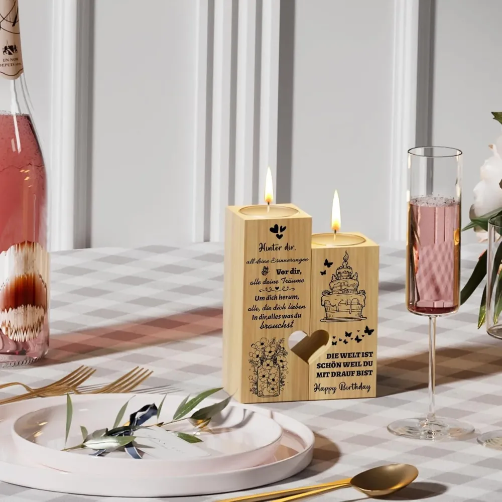 Herzförmiger Kerzenständer Geschenk Geburtstag Freundin