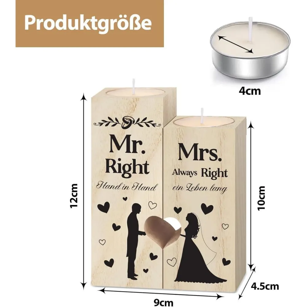 Hochzeitsgeschenk Kerzenständer Verlobung Jahrestag Geschenk