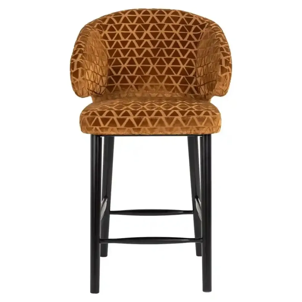 Hocker INDIGO braun mit schwarzem Fußteil