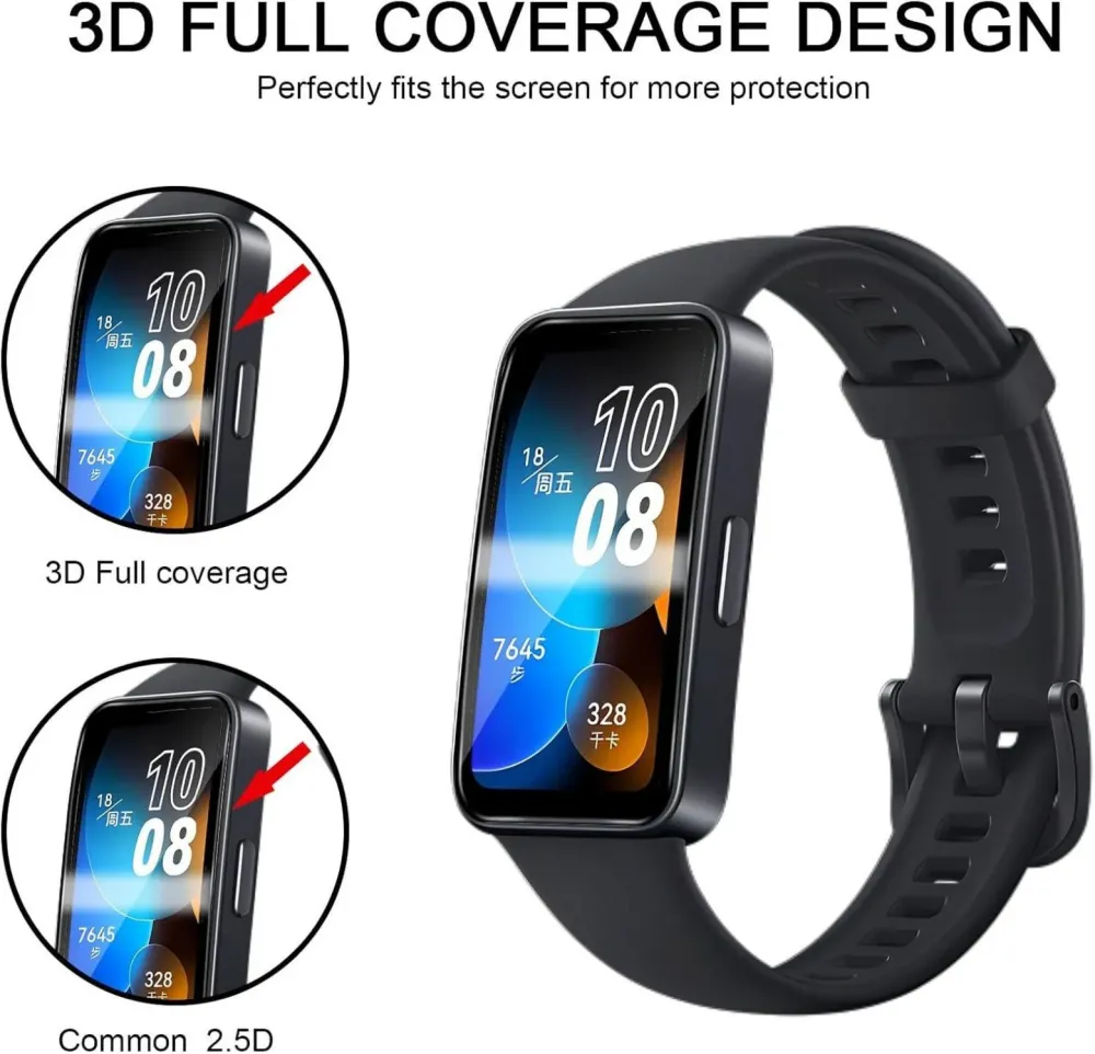 3x Huawei Band 8/9 Schutzfolie 3D Panzerglas