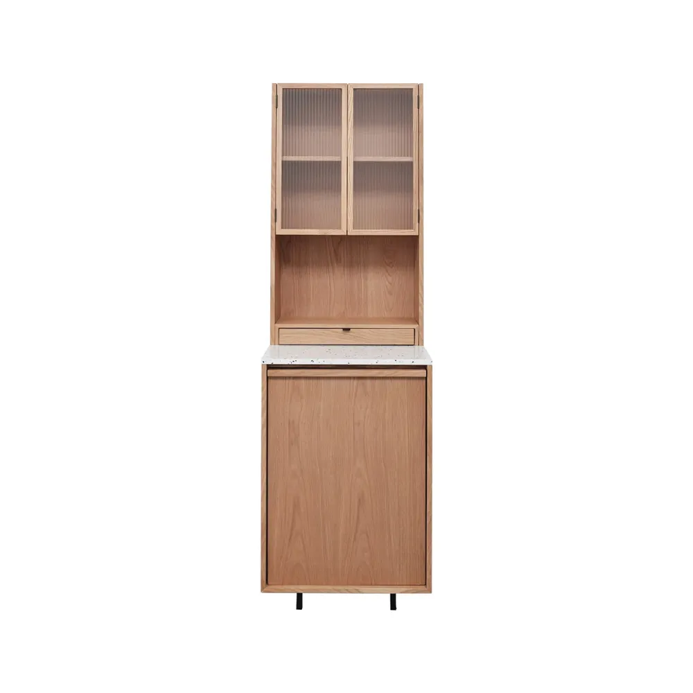 Igor Weinkühlschrank 60 x 195 cm – Eiche Terrazzo – schwarzes Bein