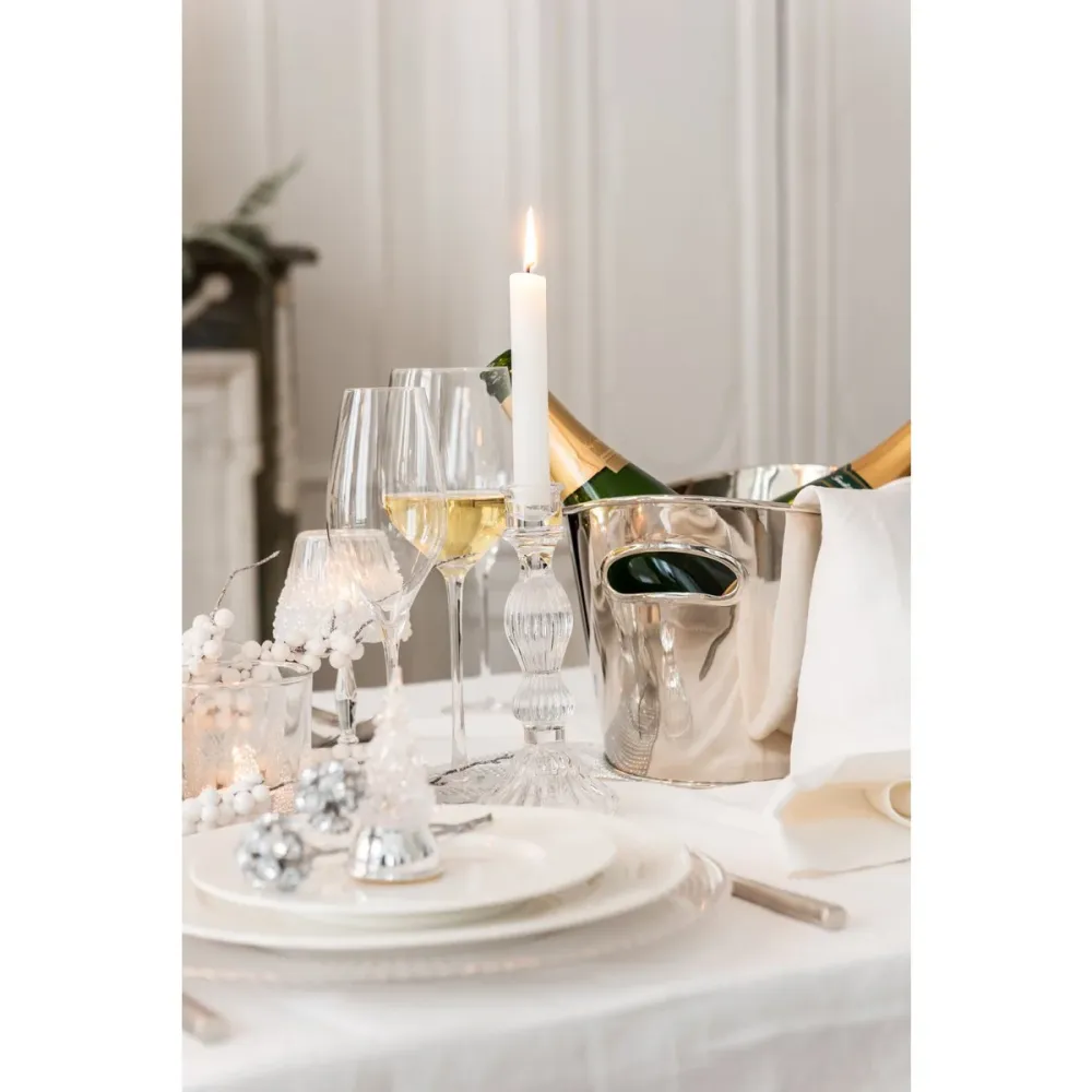 J-Line - Kerzenständer Kugel - Glas - Transparent - Groß