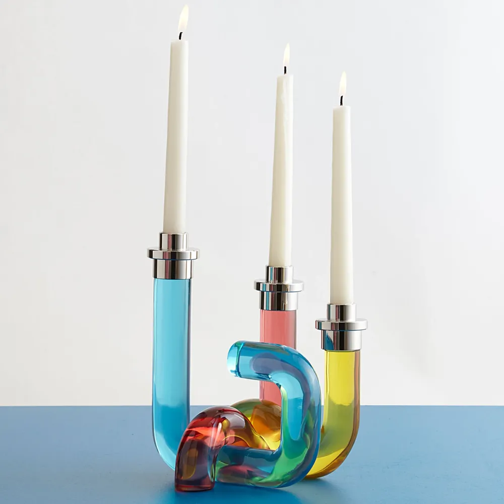 Jonathan Adler Kerzenständer Pompidou | Rot, Blau & Gelb