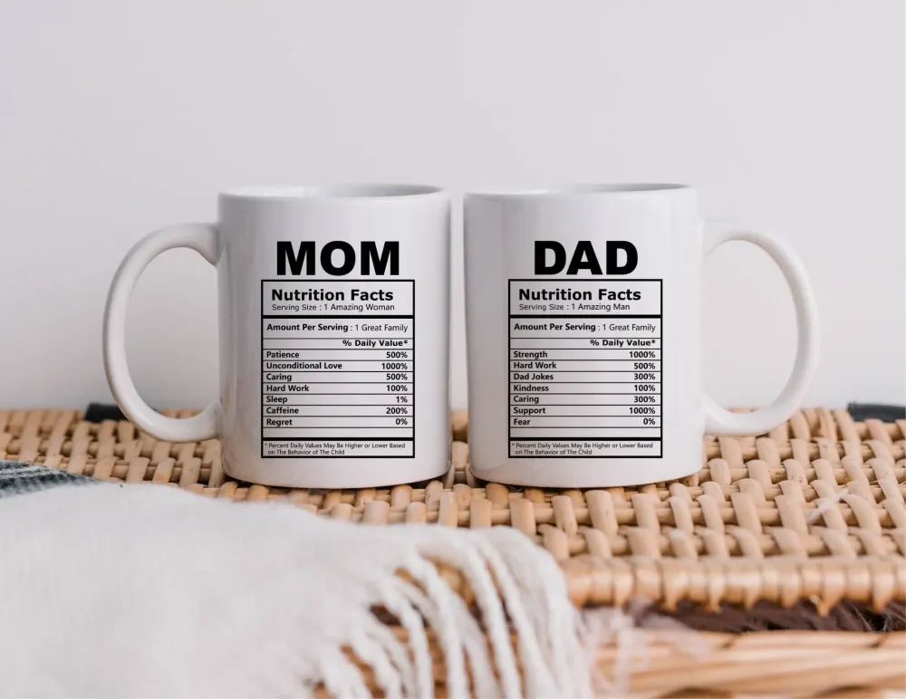 Keramiktasse MOM und DAD | Nutrition Facts