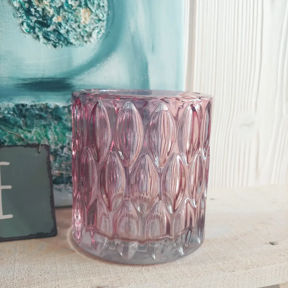 Kerzenglas Eclipse Relief rosa Greengate