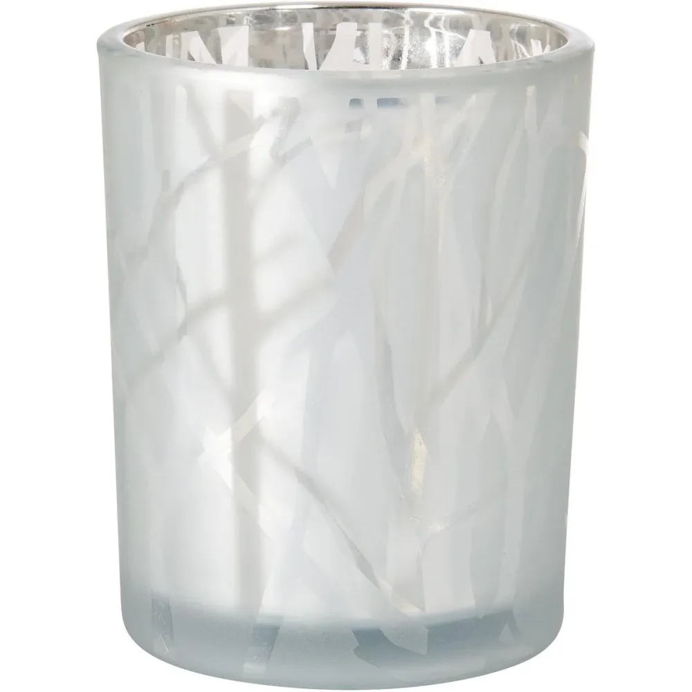 Kerzenhalter 100x80 mm Shimmer White - Elegantes Design | Packung (1 Stück)