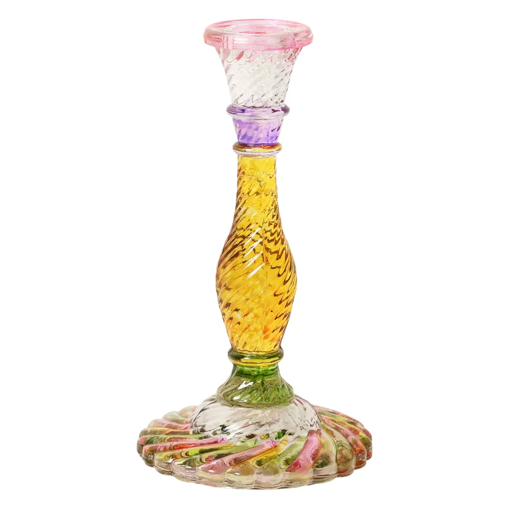 Kerzenhalter ARCTIC AURA aus Glas, 23cm, mehrfarbig