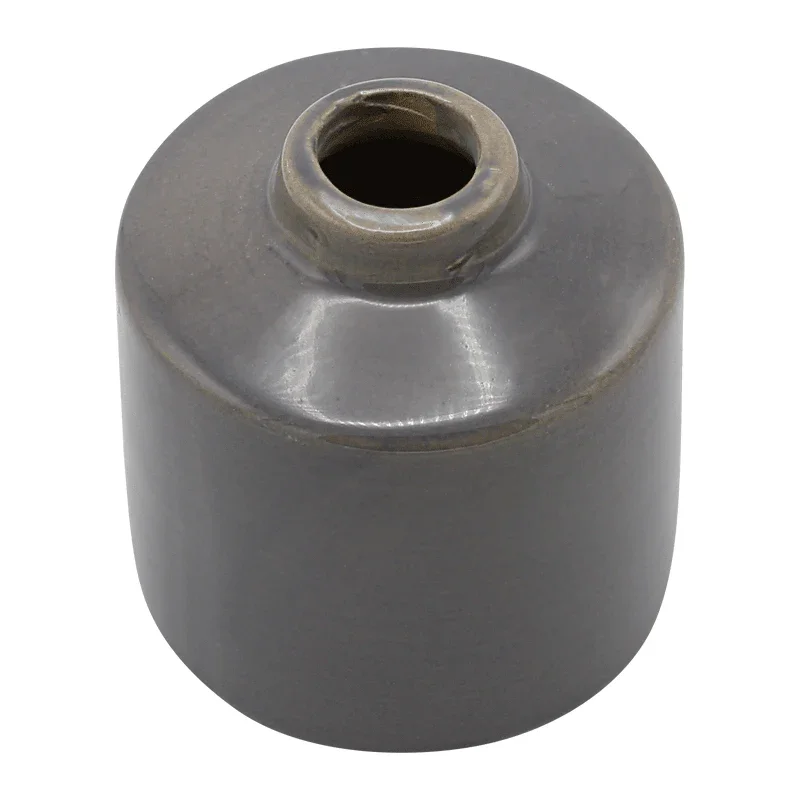 Kerzenhalter aus Keramik für Stabkerzen mit Ø22 mm, Grau, H80/Ø78 mm, Ib Laursen