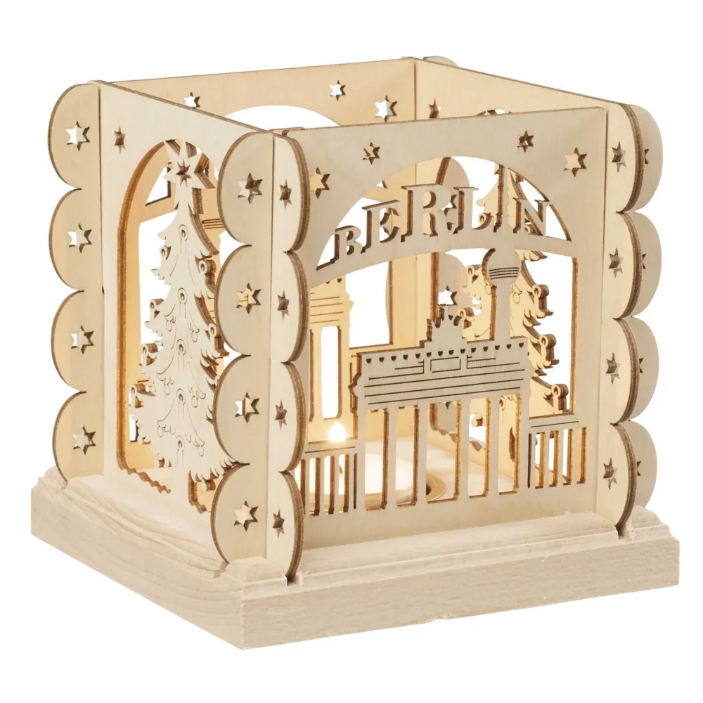 Kerzenhalter "Berlin" für 1 Teelicht, natur, 12 cm