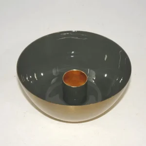 Kerzenhalter "Bowl", graugrün/gold