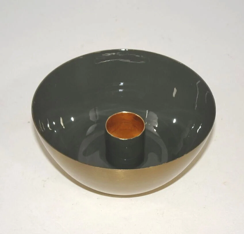 Kerzenhalter "Bowl", graugrün/gold