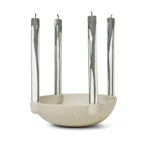 Kerzenhalter BOWL sandfarbene Keramik