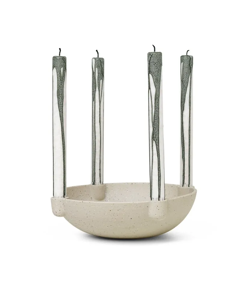 Kerzenhalter BOWL sandfarbene Keramik