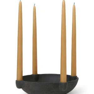 Kerzenhalter BOWL schwarze Keramik