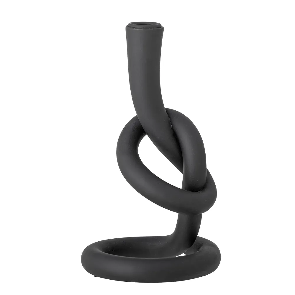 Kerzenhalter Flikka, Schwarz, Polyresin