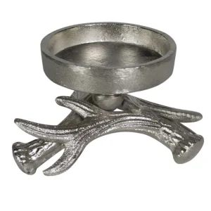 Kerzenhalter silber Hirschgeweih, 14 cm