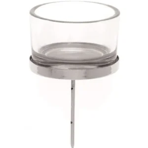 Kerzenhalter für Teelicht 4St Glas 4x9cm silberfarben