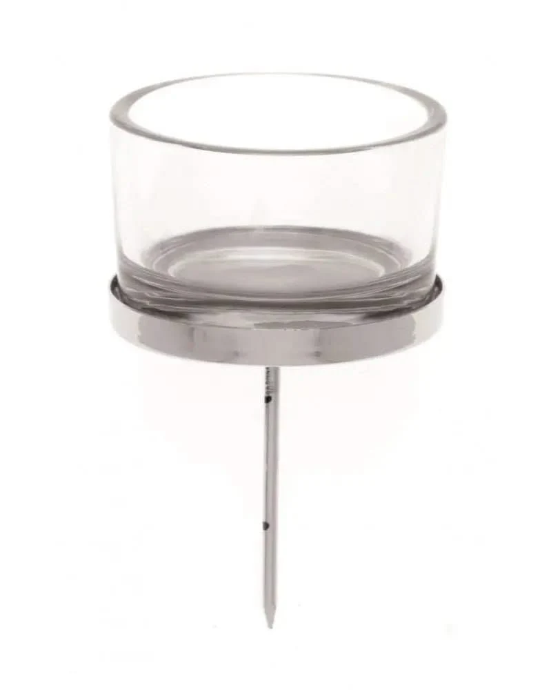 Kerzenhalter für Teelicht 4St Glas 4x9cm silberfarben