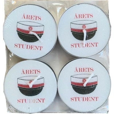 Kerzenständer 6x2cm 4er-Pack mit Student, Rot
