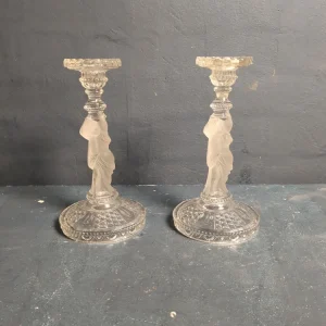 Kerzenständer Glas Pärchen Frankreich /
