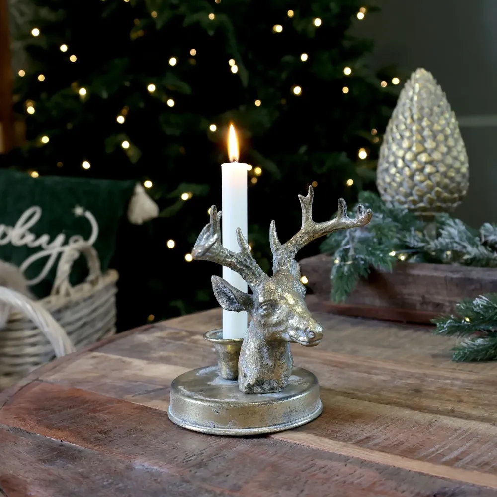 Kerzenständer mit Rentieren - Chic Antique