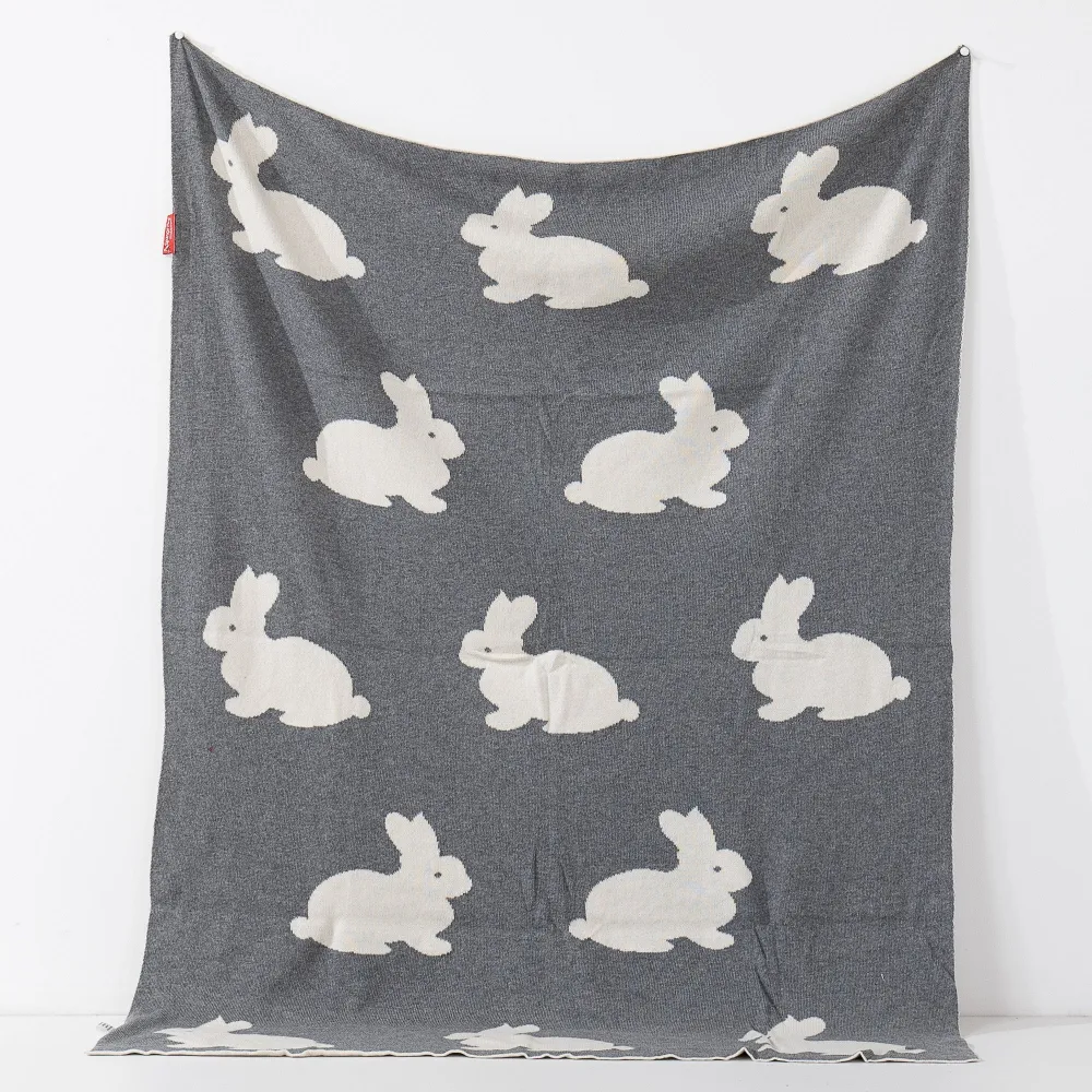 Kinder Kuscheldecke / Tagesdecke - Gestrickte Rabbit