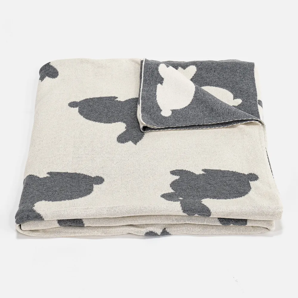 Kinder Kuscheldecke / Tagesdecke - Gestrickte Rabbit