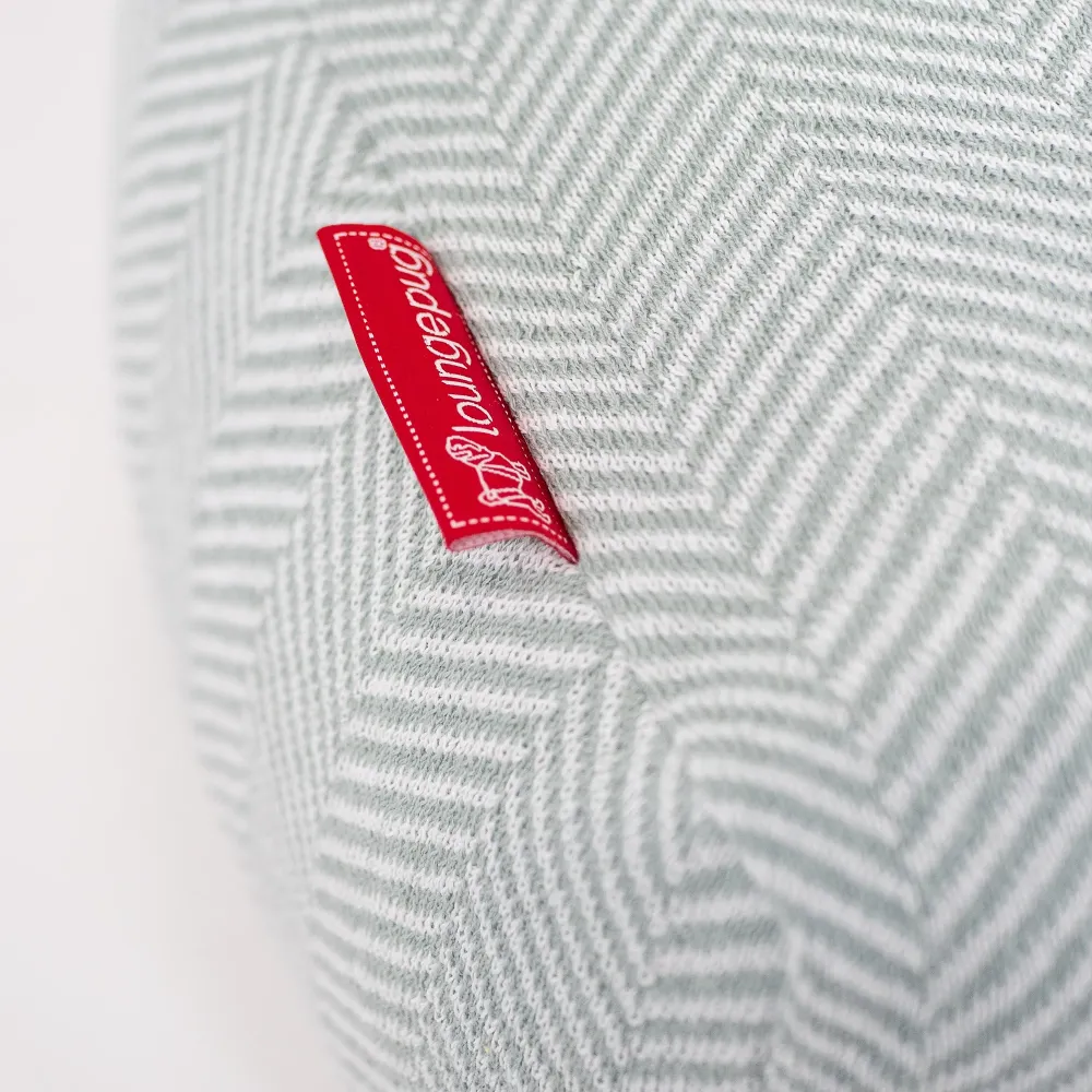 Kleiner Fußhocker - Gestrickte Fischgrätenmuster Taubenblau