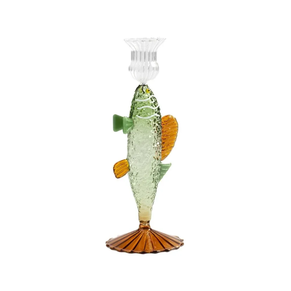 &Klevering - Kerzenständer Fisch grün