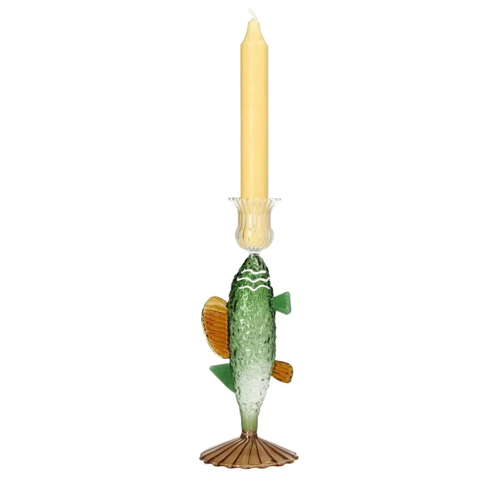 &Klevering - Kerzenständer Fisch grün