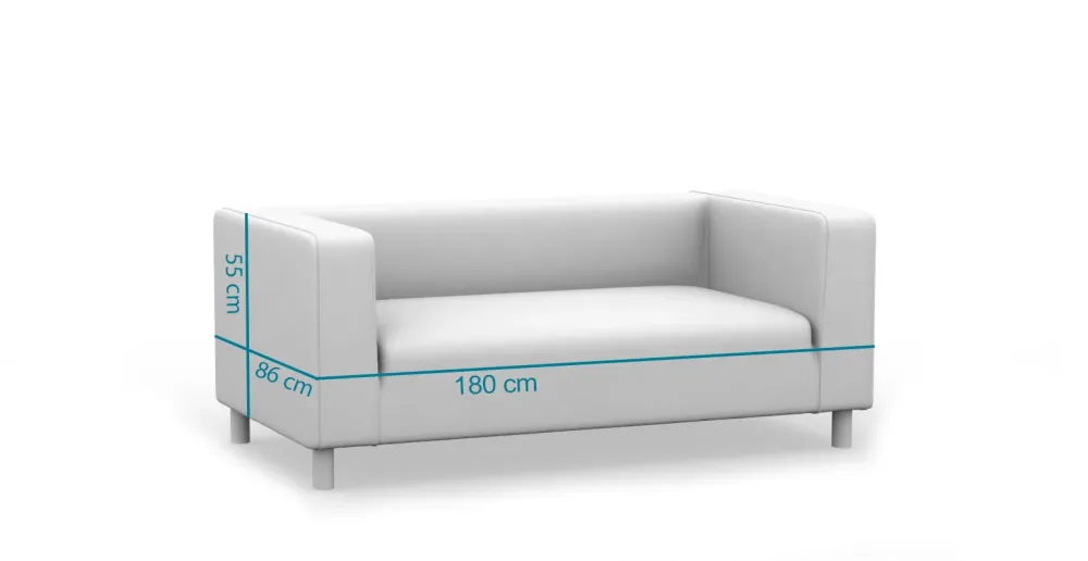 KLIPPAN 2-Sitzer IKEA Sofabezug - Swiss Linen Blends Dark Grey