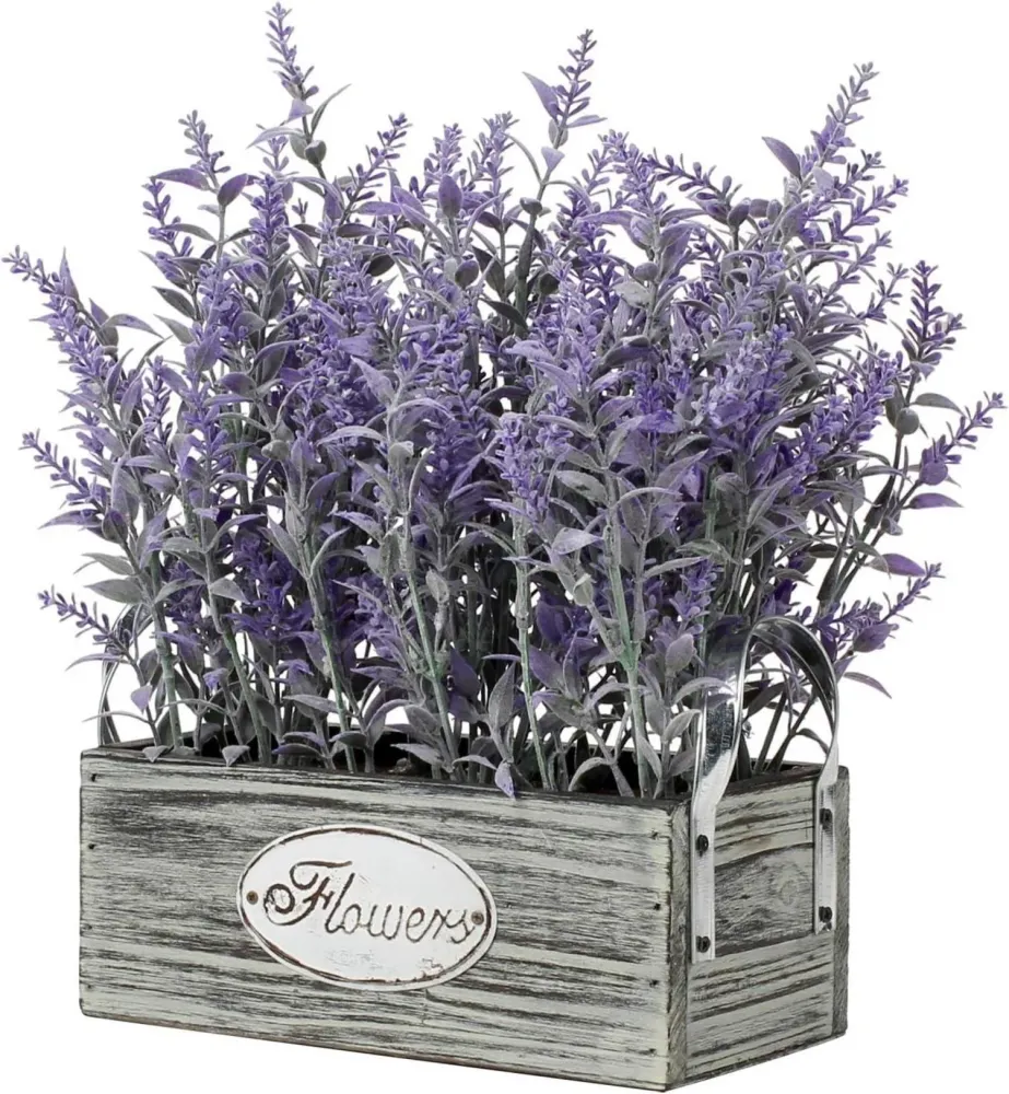 Künstlicher Lavendel Blumen Kunstpflanze Flocked Kunststoff