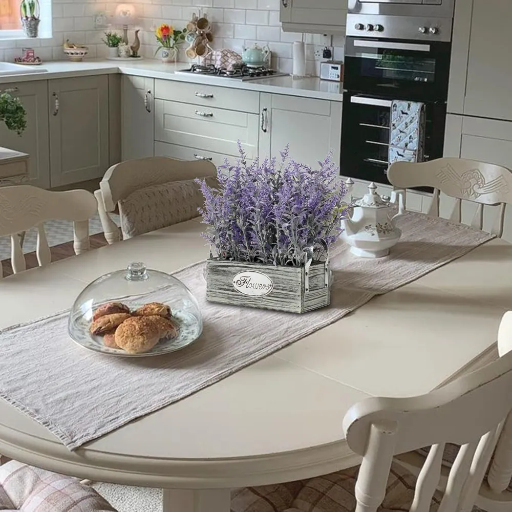 Künstlicher Lavendel Blumen Kunstpflanze Flocked Kunststoff