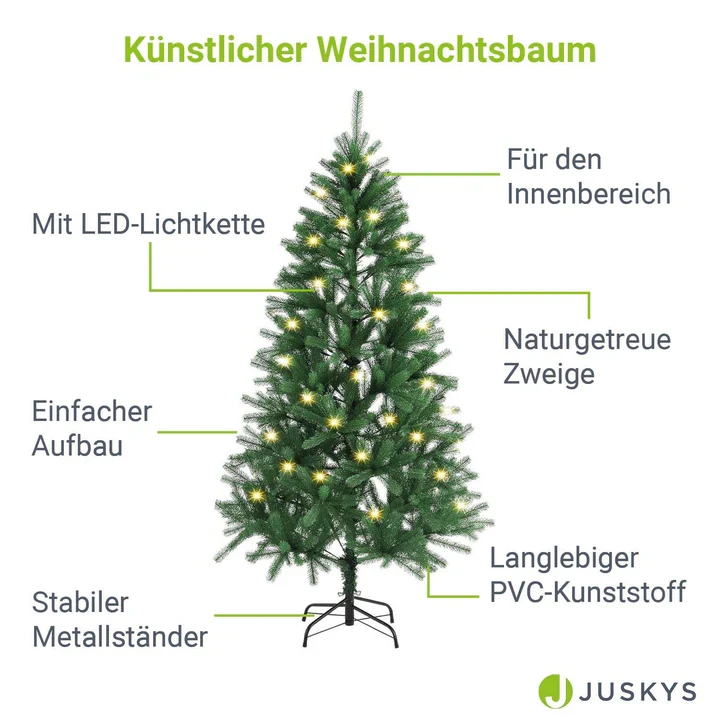 Künstlicher LED Weihnachtsbaum 210cm
