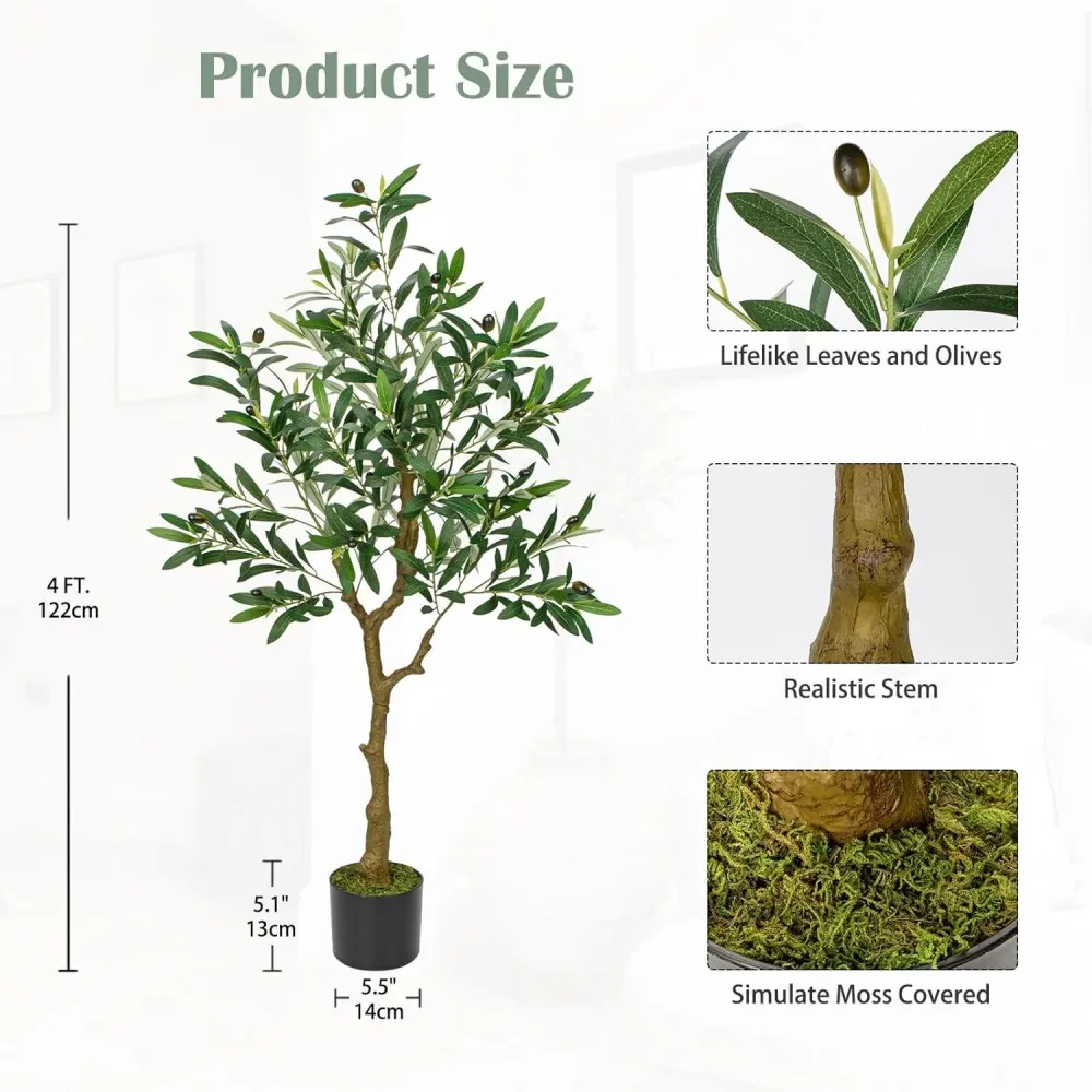 Künstlicher Olivenbaum 120cm groß für Innen & Außen - Fake