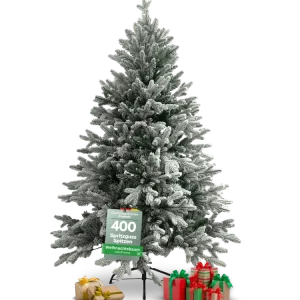 Künstlicher Weihnachtsbaum 160 cm mit Schnee inkl. Lichterkette