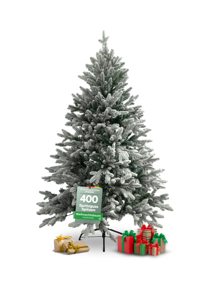 Künstlicher Weihnachtsbaum 160 cm mit Schnee inkl. Lichterkette