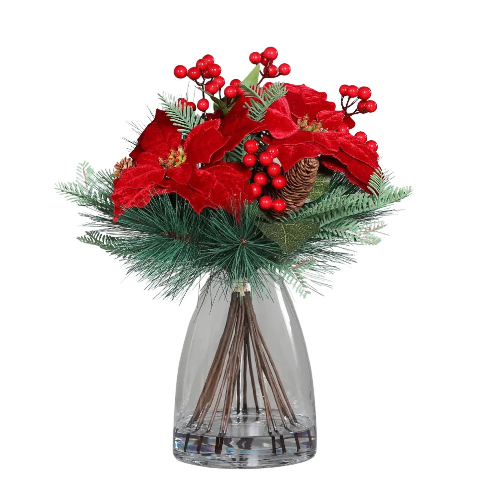 Künstliches Poinsettia-Weihnachtsarrangement - Talia | 43 cm