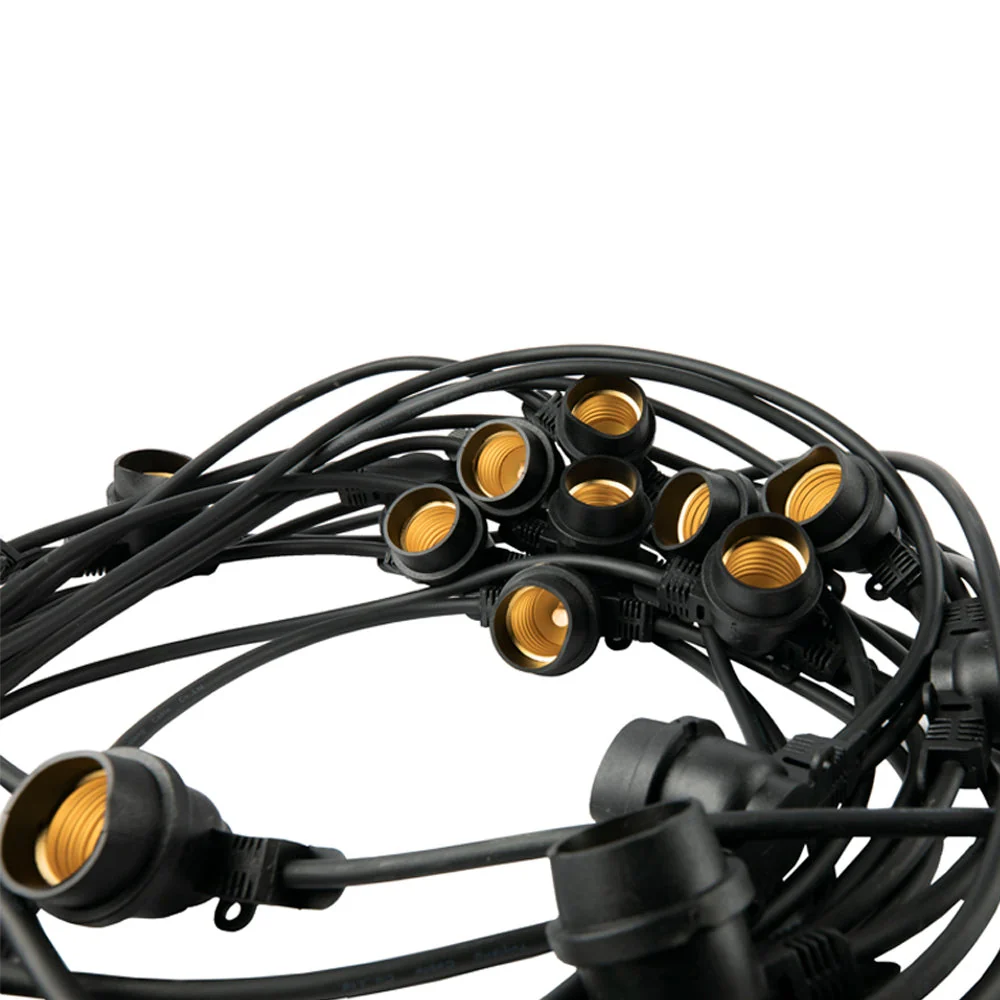 Komplettes Set | 30 Meter Lichterkette | Inklusive 30 Glühlampen | 1 W | 2700 K | Verkettbare Lichterkette