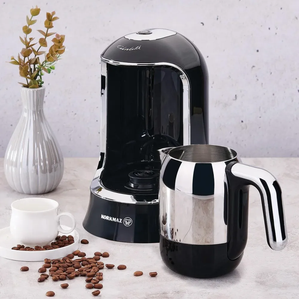 KORKMAZ KAHVEKOLIK COFFEE MAKER schwarz chrom Kaffeevollautomat