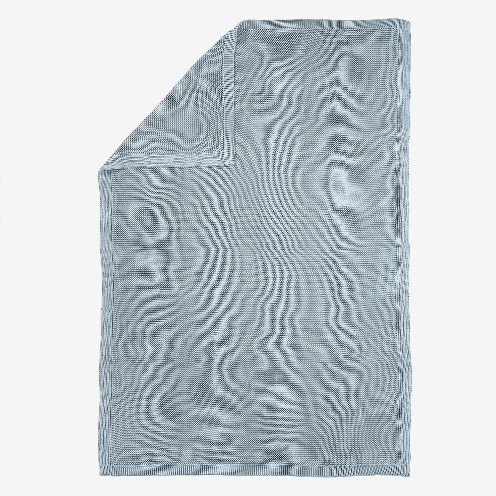 Kuscheldecke / Tagesdecke - Ellos Grobgestrickt Misty Blau