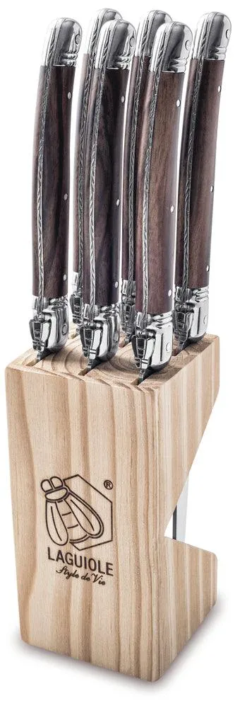 Laguiole Style de Vie Steakmesser, dunkles Holz, Premium-Linie