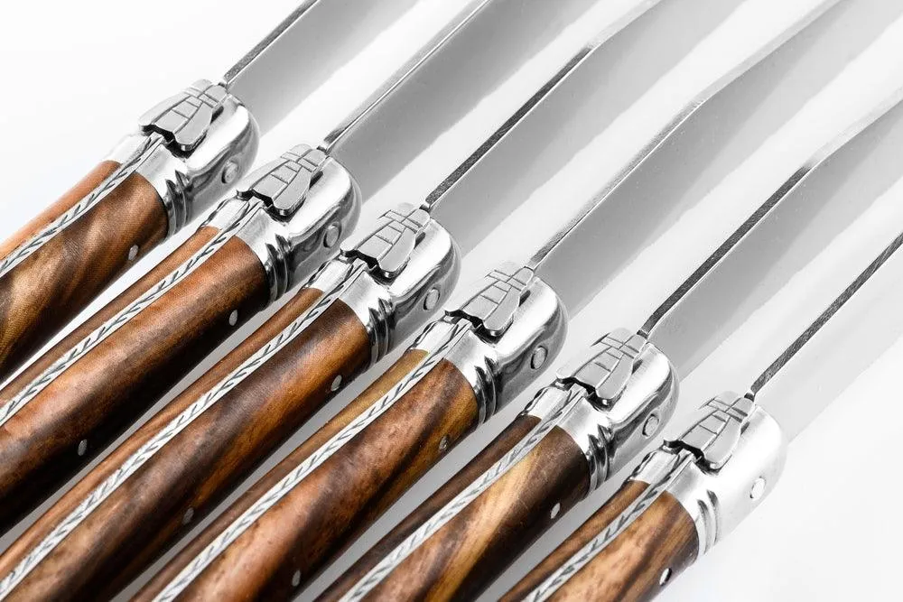 Laguiole Style de Vie Steakmesser, dunkles Holz, Premium-Linie