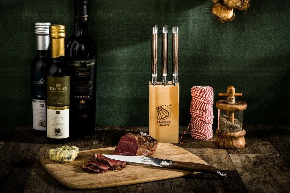 Laguiole Style de Vie Steakmesser, dunkles Holz, Premium-Linie
